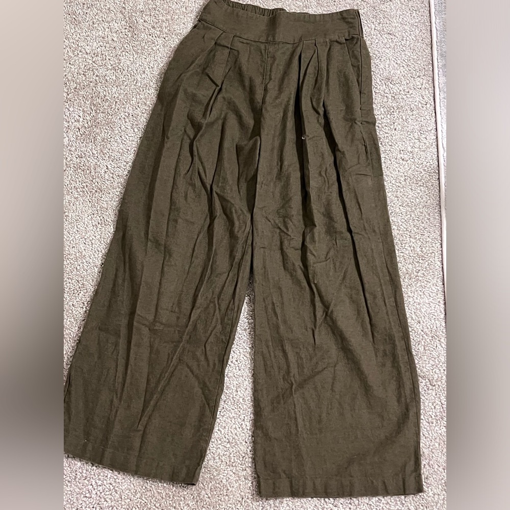 Abercrombie Linen Wide Leg Pants Short Size Small